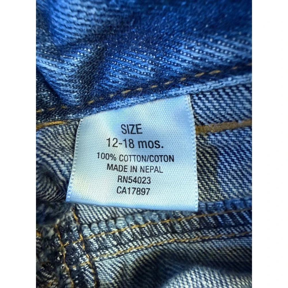 Vtg Old Navy Special Edition Denim Carpenter Jeans Blue 12-18 Months Fall‎ 2006